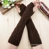 Guantes unisex de lana de medio dedo largos, directos de fábrica, para otoño e invierno, cálidos, con dedos abiertos, rombos, manguitos, precio de mayorista