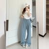 Jeans Vintage de Tencel para Mulheres 2026 Novo Verão Finos Largos Emagrecedores Calças Casuais com Caimento Wide-Leg Corte Reto