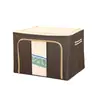Caja de Almacenamiento Plegable Transparente para el Hogar con Apertura Frontal Tela Almacenamiento Organizador Plegable para Edredones Caja de Almacenamiento para Mudanzas