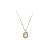 Collar con Colgante de Perla de Agua Dulce Tipo Arveja para Mujer, Estilo de Nicho de Alta Gama de Instagram, Cadena para Clavícula Rellena de Oro de 14K Hecha en Estados Unidos