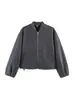 Chaqueta Bomber Casual Versátil de Personalidad Nueva Moda Simple para Mujer Fronteriza Europea y Americana Za