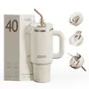 Taza de coche transfronteriza de 40 oz, taza de gran capacidad para mantener el frío, taza aislada con asa, taza de hielo para coche de acero inoxidable 304, personalizable