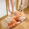 Tapete de Chão Formato de Gato Fofo Desenho Animado, Tapete para Pés Absorvente de Água Antiderrapante para Banheiro, Tapete de Porta de Lama Diatomácea Fácil de Limpar