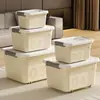 Caja de almacenamiento rodante, contenedor de almacenamiento de plástico de gran capacidad para uso doméstico, ideal para organizar ropa, bocadillos, juguetes y como cesta de almacenamiento para el coche