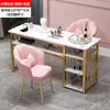 Salón de Uñas de Moda Estilo Ins Mesa y Silla Económicas para Uñas Estación Doble Simple para Uñas Estilo Japonés