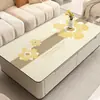Mantel individual para mesa de centro, mantel, tapete de silicona de cuero a prueba de aceite e impermeable para mesa de comedor, sensación de lujo ligero y alta gama, mantel para mesa de centro de mueble de TV de sala de estar