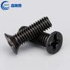 Tornillo de máquina de cabeza plana KM de hierro negro, tornillo de precisión con dientes cruzados, cabeza avellanada mecánica y electrónica, M1M1.2M1.4M1.6