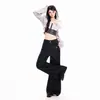 Jeans de pierna ancha para mujer transfronterizos con cubiertas de bolsillo falsas de doble capa, adelgazantes, estilo americano, color natural de Lyocell, pantalones largos, longitud extendida, Yichun