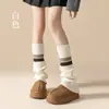Meias de Tricô de Inverno para Mulheres, Meias Largas Quentes Versáteis para Outono e Inverno, Aquecedores de Pernas Estilo Japonês Jk Lolita, Meias Listradas