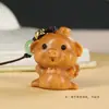 Cadena para Teléfono Móvil Cerdo Volador de Sándalo Verde Colgante de Cerdo del Zodiaco Chino de Sándalo Colgante de Sándalo Rojo Pieza de Mano Colgante para Coche