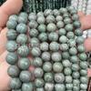 Cuentas sueltas de piedra de línea verde gris comercio Ming fundido pulsera con cuentas productos semiterminados venta al por mayor accesorios de joyería hechos a mano DIY venta al por mayor