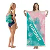 Toalla de playa plegable de gran tamaño 80X160, toalla de baño estampada, toalla de playa integrada, bolsa integrada, portátil