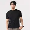 Ropa de Hombre Xintang 2026 Verano Estilo Old Money Color Sólido Cuello Redondo Camiseta de Punto Versátil Simple Manga Corta