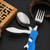 Herramienta Combinada Tres en Uno para Camping al Aire Libre (Cuchillo, Tenedor y Cuchara), Navaja Plegable Multifuncional Práctica, Cuchillo de Mesa Pequeño, Abrebotellas, Portátil