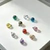 Pendientes de Titanio F136 con Zirconia en Forma de Bola y Tres Garras, Piercings Labiales, Piercings de Lengua, Cabezales de Repuesto para Joyería de Piercing Espiral Interno