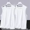 Chaleco de seda de hielo sin mangas de fitness de verano para hombre, camiseta holgada de secado rápido de talla grande para correr, baloncesto, entrenamiento deportivo, chaleco de marea