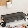 Suporte para computador de mesa, suporte para laptop e prateleira de armazenamento, organizador de mesa de escritório com gavetas