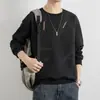 Sudadera para Hombre Primavera Nueva Moda Estampado de Letras Holgada Cómoda Camisa Base Talla Grande Moda Top Deportivo