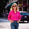 Camisa Blanca Nueva de Primavera y Otoño para Mujer Camisa Holgada de Manga Larga Ropa de Trabajo para Mujer de Comercio Exterior Estación Independiente Europea y Americana Transfronteriza