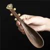 Cuchara de té pipa de ébano, juego de té kung fu, herramientas para preparar té kung fu de uso doméstico, accesorios para ceremonia del té, cuchara de té de madera maciza, pala de té