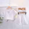 Traje Infantil de Manga Corta para Niños, Verano Algodón y Lino Transpirable Ropa Infantil Transfronteriza del Sudeste Asiático al por Mayor, Casual Estilo Coreano, en Stock