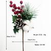 Recortes decorativos navideños Accesorios DIY simulación copo de nieve agujas de pino piñas conos rojos agujas de pino navideñas Ramo de bayas