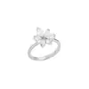 Anillo de flor de circón microincrustado creativo coreano Anillo de pétalo para chica Red Net Anillo chapado en oro de 18 quilates fábrica de origen