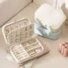 Caja de Almacenamiento de Joyería Portátil, Compacta para Viaje, Gama Alta, Exquisita, Gran Capacidad para Pendientes, Anillos, Collares, Caja de Joyería Antioxidante
