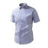 Camisa Casual Slim-fit Que Não Precisa Passar Verão Bonito Novo Masculino Manga Curta Camisa Listrada Combina Com Tudo Moda Coreana Fashionável Negócios