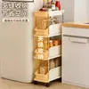 Prateleira de armazenamento de cozinha, carrinho pequeno, estante de armazenamento de várias camadas para quarto e sala de estar, prateleira de armazenamento móvel com rodas