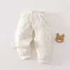 Pantalones de algodón para niños de 40 g, ropa interior térmica de algodón puro para recién nacidos, pantalones base unisex para bebé que protegen la barriga, con entrepierna abierta