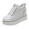 2025 Primavera & Outono Novo Estilo Salto Anabela Interno Impermeável Plataforma Top Baixo Mocassins Casuais de Amarrar Esportivos Sapatos Femininos