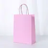 Punto 26 Color sólido Bolsa de mano de papel Kraft para llevar a mano Bolsa de regalo Bolsa de papel de envolver estilo Ins venta al por mayor