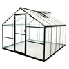 Casa de Sol Invernadero Casa de Flores 8*12 Aleación de Aluminio Engrosada Techo a Dos Aguas Casa Cálida Exterior Resistente a las Heladas y a la Lluvia Cobertizo para Cultivo de Plantas Verdes