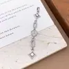 Colgante Chapado en Cobre Oro Real Borla Diseño Sencillo Circonita Micro-pavimentada Accesorios de Joyería Luna Estrellas Accesorios que no se decoloran