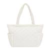 Bolsa de Algodão Feminina 2023 Nova Chegada da Coreia do Sul Bolsa Tote Portátil Romboidal Bolsa Leve de Penas Bolsa Grande de Nylon Bolsa Geral Bolsa de Ombro