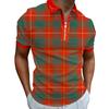 Comércio Exterior Transfronteiriço Verão Masculino Camisa Polo Estampada Xadrez Camiseta Suéter de Manga Curta com Gola para Uso Externo Roupa Masculina Transfronteiriça