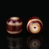 Cuentas Dzi Naturales Genuinas Estilo Tíbet, Ágata Roja Perlada Redondas para Collares, Colgantes, Pulseras DIY y Cuentas Espaciadoras al por Mayor
