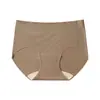 Tanga Seamless Plus Size Cintura Média Feminina Toque Nude Confortável Cruzada Algodão Puro Virilha Respirável Cobertura Total Hipster Fitness Esportes Roupa Íntima
