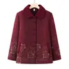 Casaco de Inverno para Mulheres de Meia-Idade e Idosas, Novo Estilo com Forro de Lã para Aquecimento, Peça Superior de Lã para Vovó, Roupa Engrossada para Senhoras Idosas