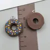 Juguete de Comida Simulada Resina Oreo Pastel de Chocolate Donut Colgante Llavero DIY Adorno Colgante Accesorios