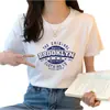 Camiseta de Manga Corta para Mujer de Venta Caliente para Comercio Exterior, Entrega Ultrarrápida, Estilo Coreano de Verano, Versátil, Camisa Básica Casual para Figuras Menudas