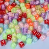 A-Z Cubos Transparentes 6*6 Letras Individuales Cuentas DIY Accesorios para Joyería Cuentas Inglesas de Colores Educativas para Niños Sueltas