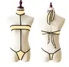 Ropa interior sexy para mujer europea y americana, traje de baño, bragas, sujetador sexy para mujer, perspectiva, traje de baño bikini de una pieza