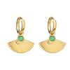 Amazon Transfronterizo Pendientes de Turquesa Nicho Nuevos Pendientes Estilo Chino Lujo Ligero Gama Alta Pendientes de Acero de Titanio Joyería Retro