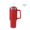 Taza termo de doble capa Big Mac de acero inoxidable 304 con asa de hielo de 40 oz, taza de agua para coche, taza portátil transfronteriza