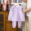 Conjunto de Roupa Íntima Térmica Infantil Outono e Inverno Espessado Costura Sem Costura Pijama Base para Meninos e Meninas Roupa de Casa