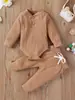 Amazon Conjunto de Roupa para Bebê Menino Primavera Show Macacão de Manga Longa com Gola Henley + Calça Casual Ajustada Conjunto de Duas Peças