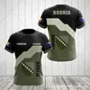 Patrón del Emblema Nacional Bosnio Impresión 3D Transfronterizo Nuevo Camiseta Casual de Manga Corta para Hombre Venta Directa de Fábrica Suministro