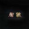 Nuevos aretes de moissanita de plata 925 con forma creativa de hoja de arce, aretes de hip-hop europeos y americanos para hombres y mujeres con aretes en stock